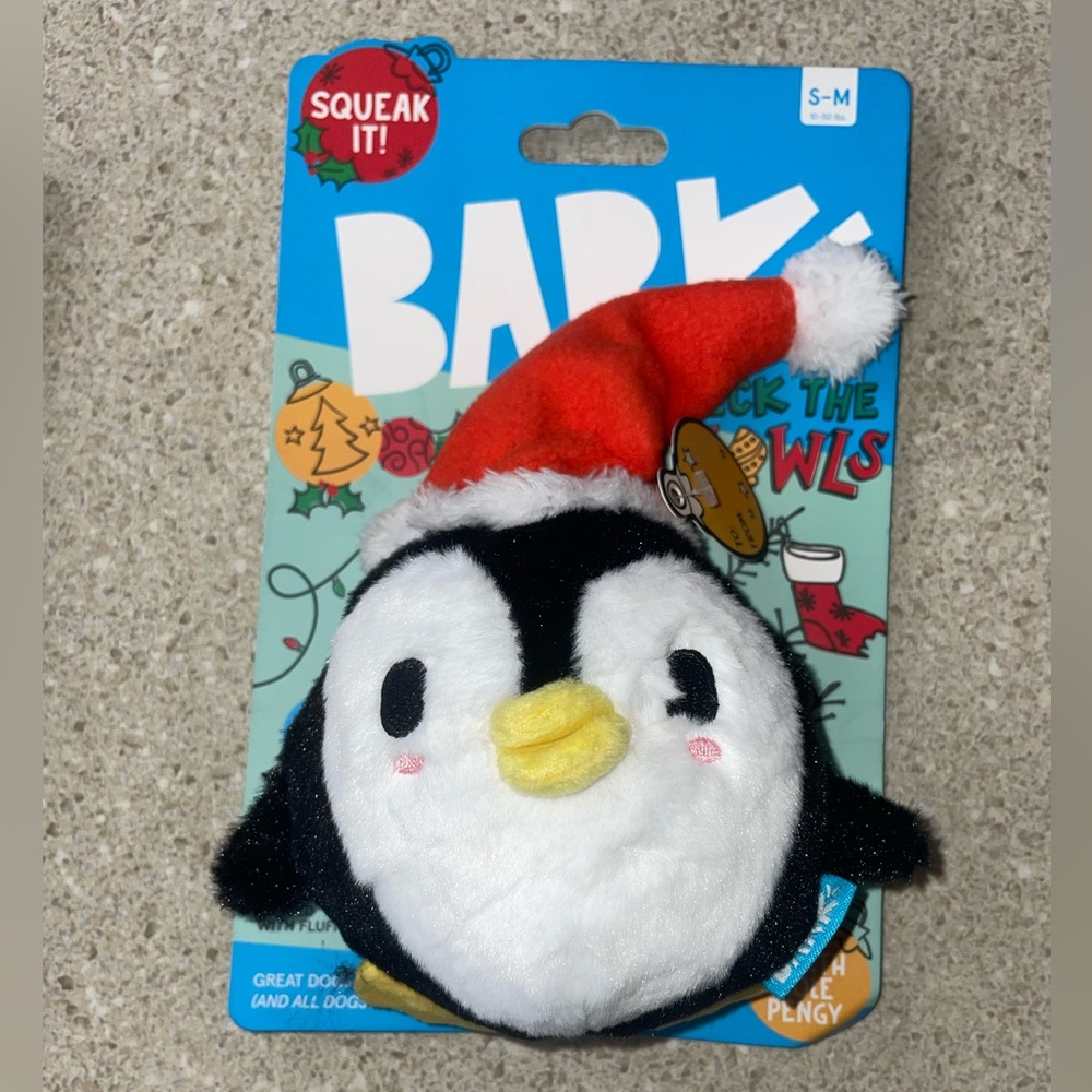 New BARK Deck The Howls Penguin Dog Toy 🎄